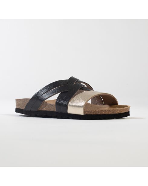 Mules Olbia doré/noir