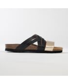 Mules Olbia doré/noir