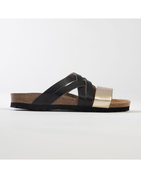 Mules Olbia doré/noir