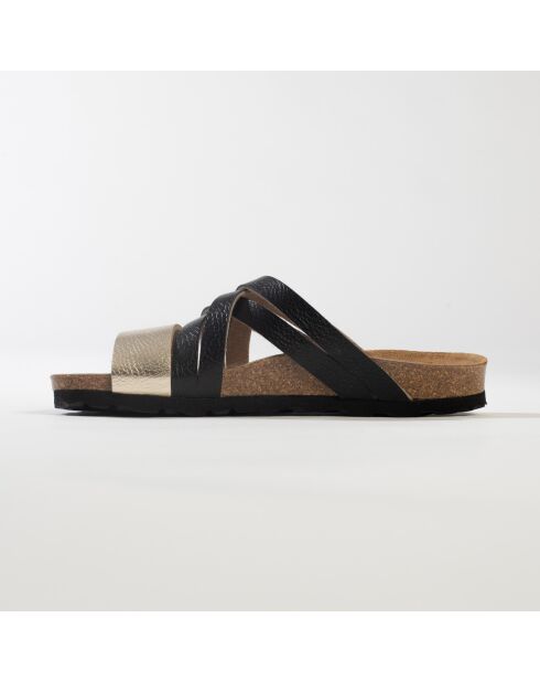 Mules Olbia doré/noir