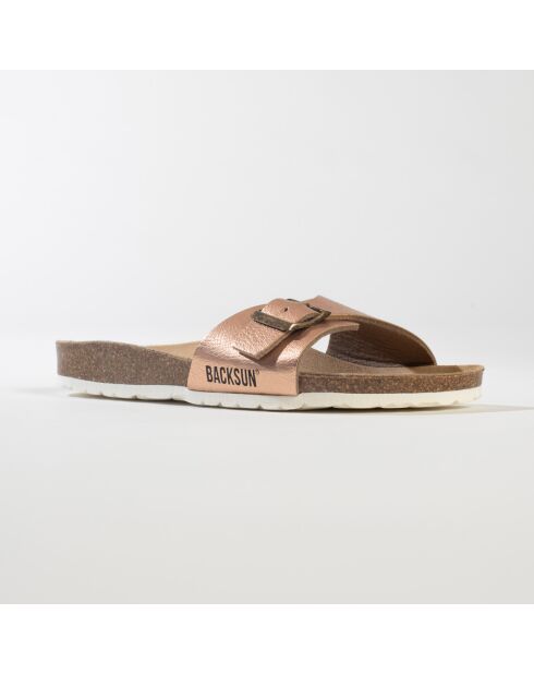 Mules Riva rose doré