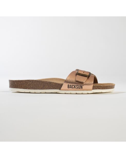 Mules Riva rose doré