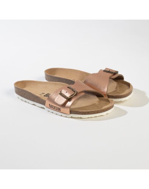 Mules Riva rose doré