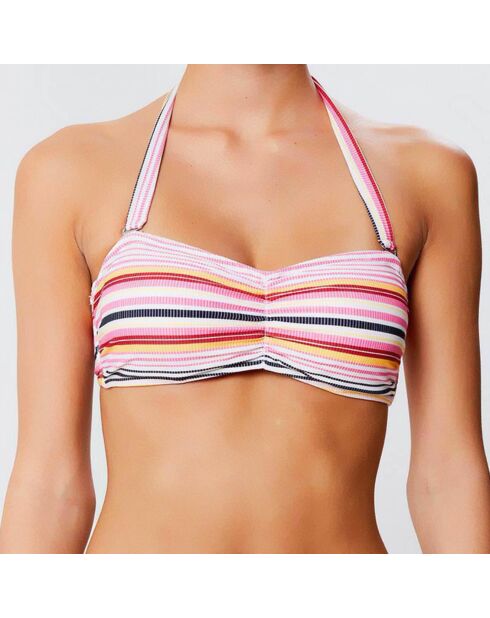 Haut de maillot bandeau moulé Alma rose