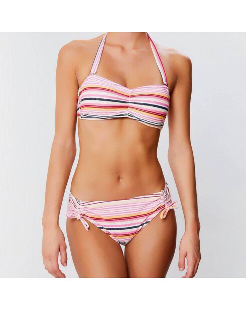 Haut de maillot bandeau moulé Alma rose