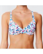 Haut de maillot soft armatures Amazonie blanc/bleu/rose