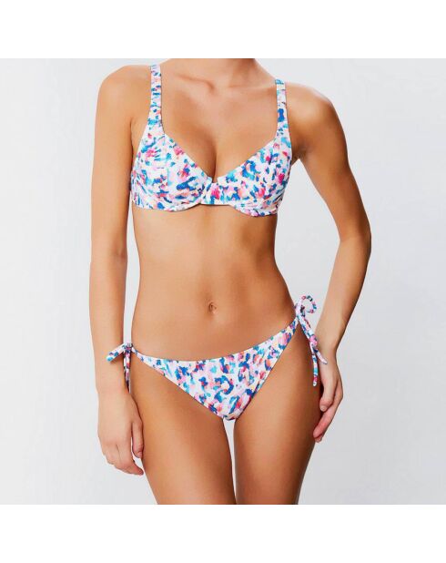 Amazonie badpaktop met zachte beugel, wit/blauw/roze