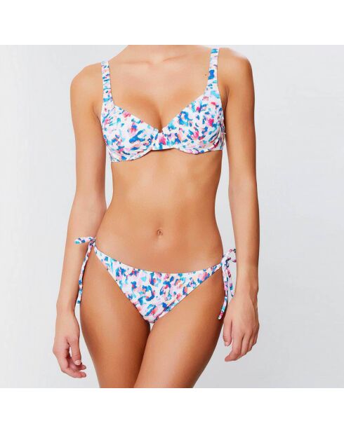 Braguitas de bikini Amazonie blanco/azul/rosa