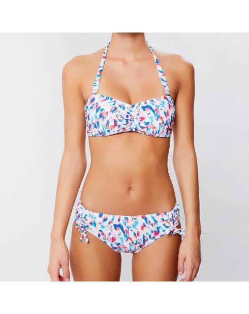 Amazonia weiß/blau/rosa geformtes Bananen-Bikinioberteil
