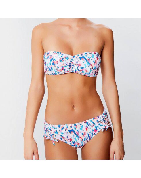Amazonia weiß/blau/rosa geformtes Bananen-Bikinioberteil