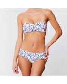 Bas de maillot boxer Amazonie blanc/bleu/rose
