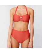 Haut de maillot bandeau moulé Amelia terracotta