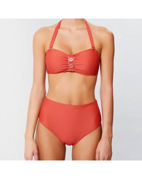 Haut de maillot bandeau moulé Amelia terracotta