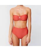 Haut de maillot bandeau moulé Amelia terracotta