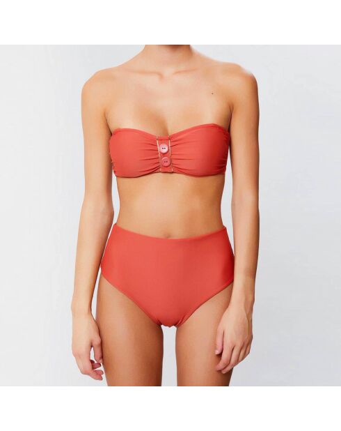 Haut de maillot bandeau moulé Amelia terracotta