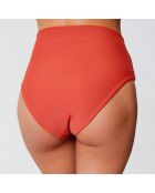 Bas de maillot taille haute Amelia terracotta