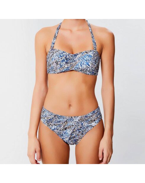 Sonora blauwe bikinitop met voorgevormde hoofdband