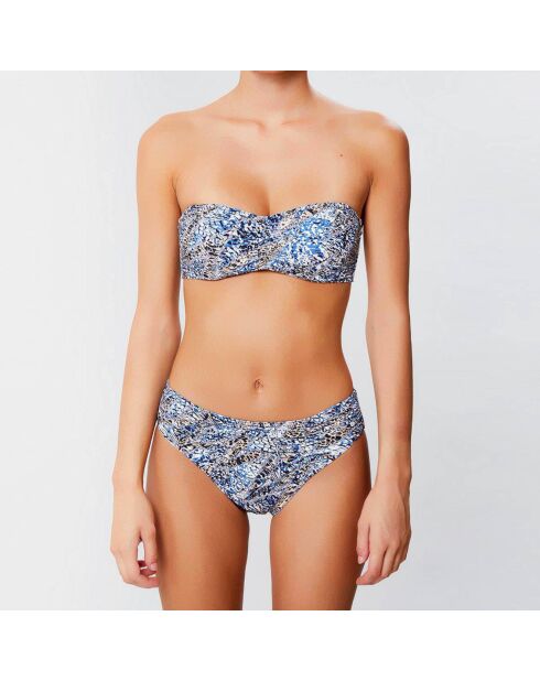 Sonora blauwe bikinitop met voorgevormde hoofdband