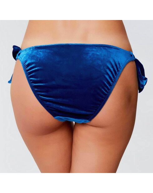 Bikinihose Escale aus petrolblauem Samt