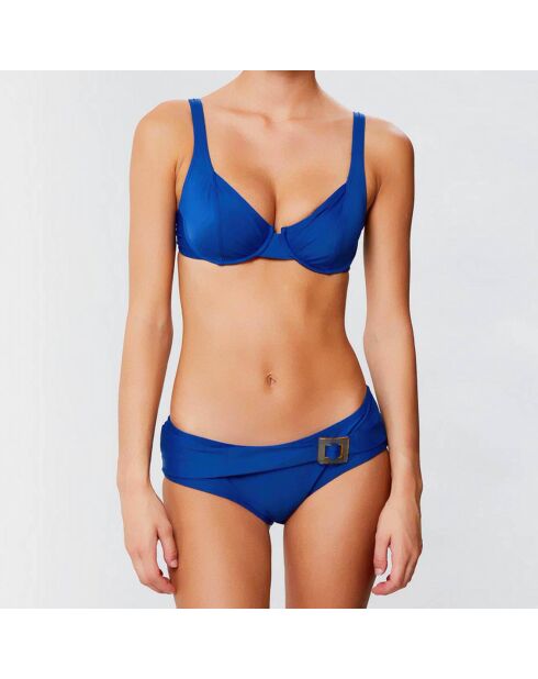 Middernachtblauwe zachte bikinitop met beugel