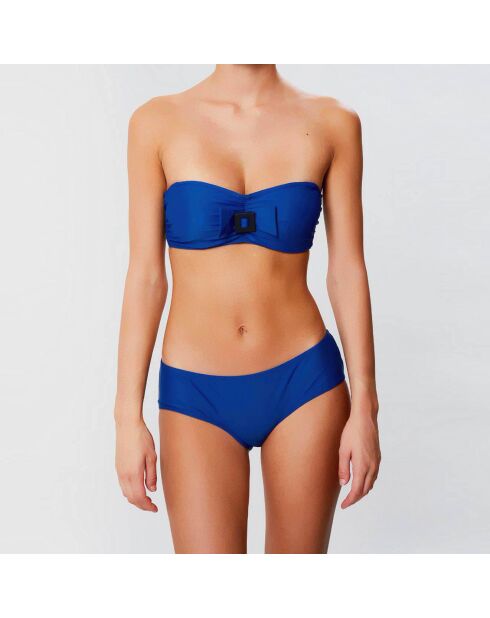Haut de maillot bandeau moulé Escale bleu nuit