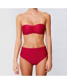 Haut de maillot bandeau moulé cerise