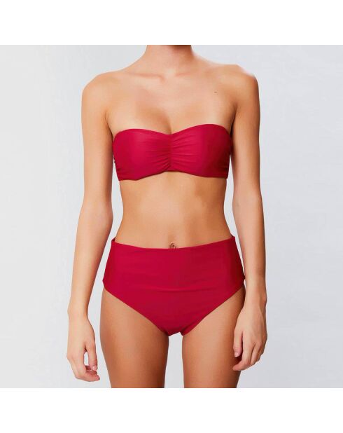 Haut de maillot bandeau moulé cerise