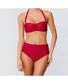 Haut de maillot bandeau moulé cerise