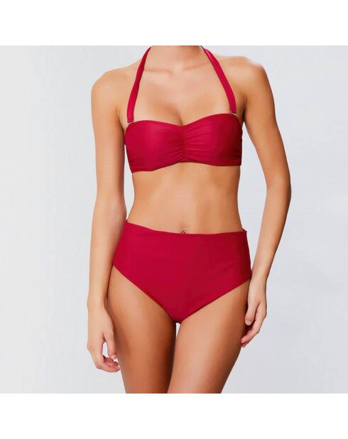Haut de maillot bandeau moulé cerise