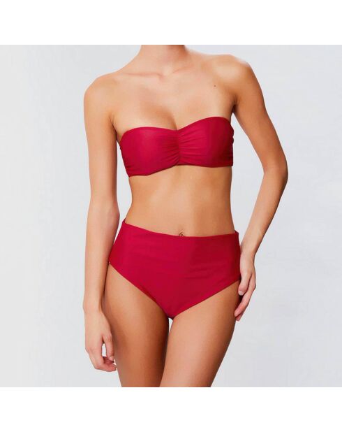 Bas de maillot taille haute cerise