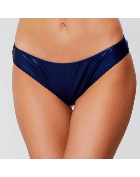 Iris glänzende marineblaue Tanga-Bikinihose