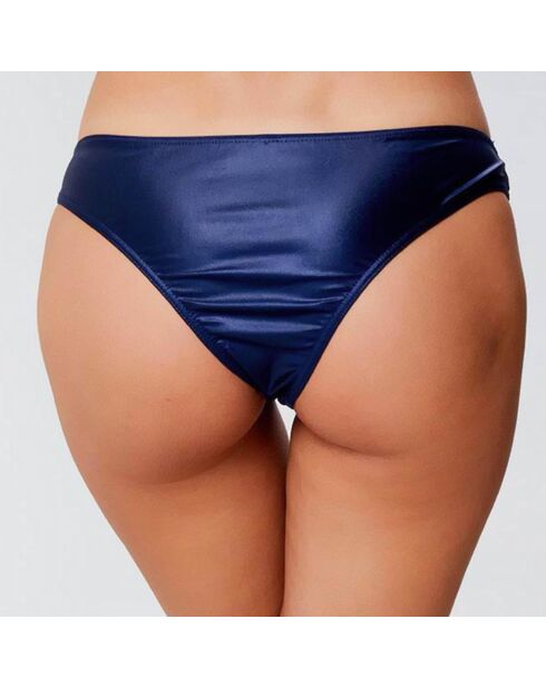 Iris glänzende marineblaue Tanga-Bikinihose