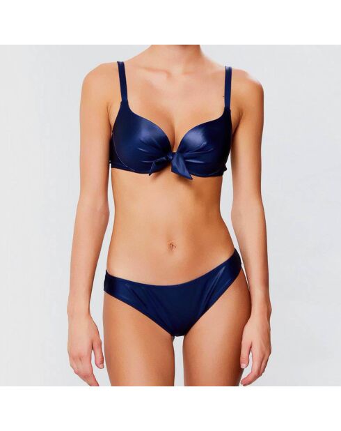 Iris glänzende marineblaue Tanga-Bikinihose