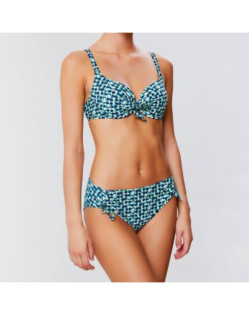 Blauw/groene push-up bikinitop Tosca