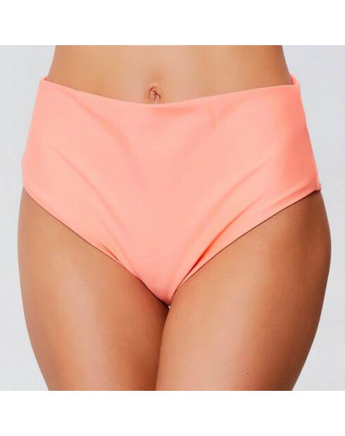 Korallenrote Bikinihose Belle-île mit hoher Taille