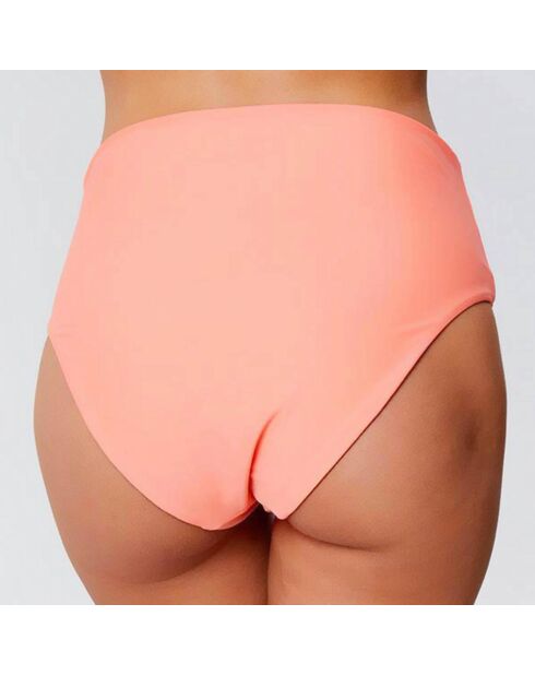 Korallenrote Bikinihose Belle-île mit hoher Taille