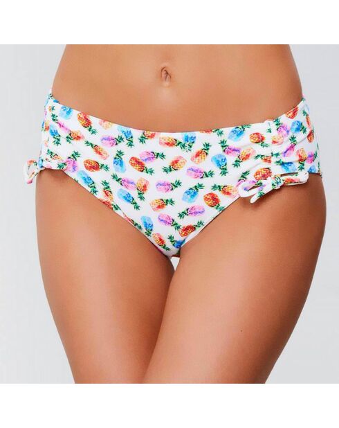 Bas de maillot boxer Piña Colada blanc/multicolore