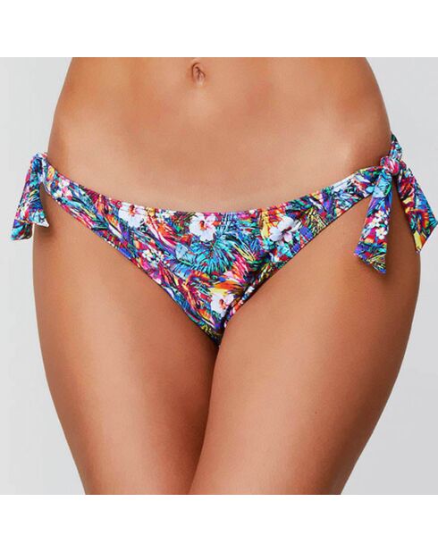 Blauw/veelkleurig Hawaii bikinibroekje