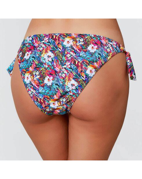 Blauw/veelkleurig Hawaii bikinibroekje