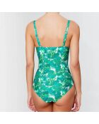 Maillot de bain 1 pièce push-up Jungle vert