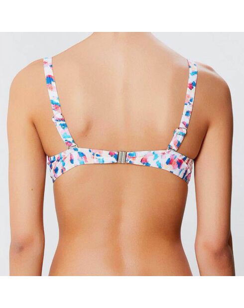 Amazonie badpaktop met zachte beugel, wit/blauw/roze