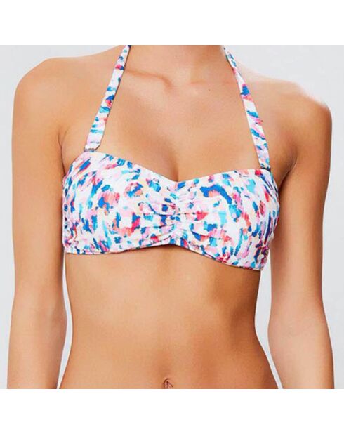 Amazonia weiß/blau/rosa geformtes Bananen-Bikinioberteil