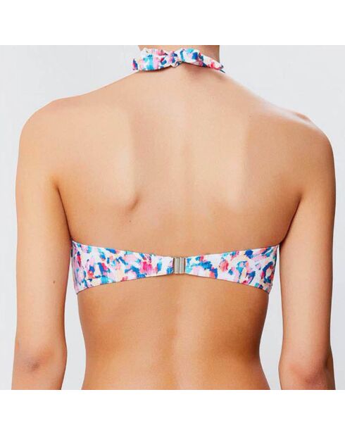 Amazonia weiß/blau/rosa geformtes Bananen-Bikinioberteil