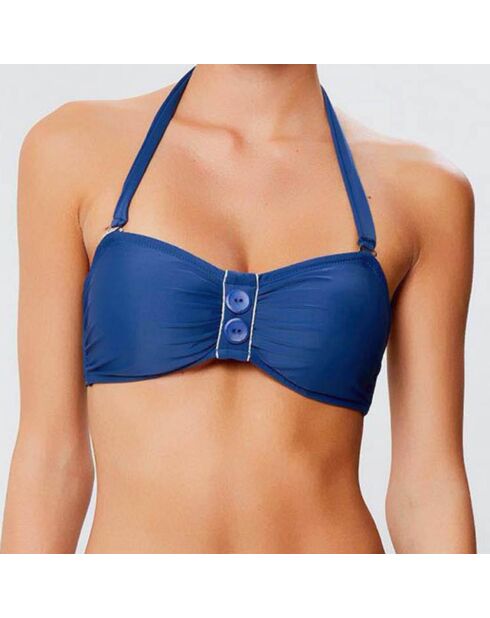Amelia rockblaues Bikinioberteil mit geformtem Stirnband