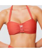 Haut de maillot bandeau moulé Amelia terracotta