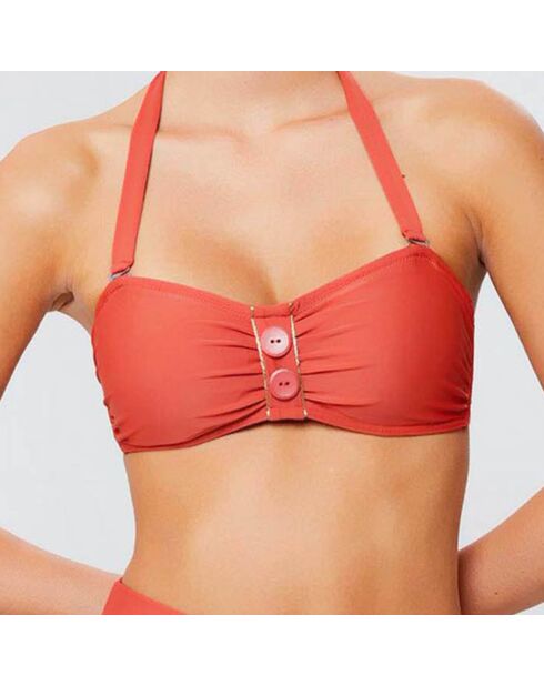 Haut de maillot bandeau moulé Amelia terracotta