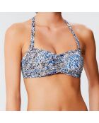 Sonora blauwe bikinitop met voorgevormde hoofdband