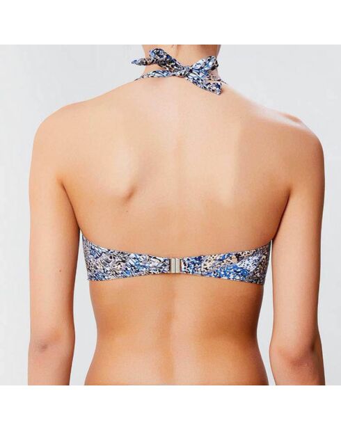Sonora blauwe bikinitop met voorgevormde hoofdband