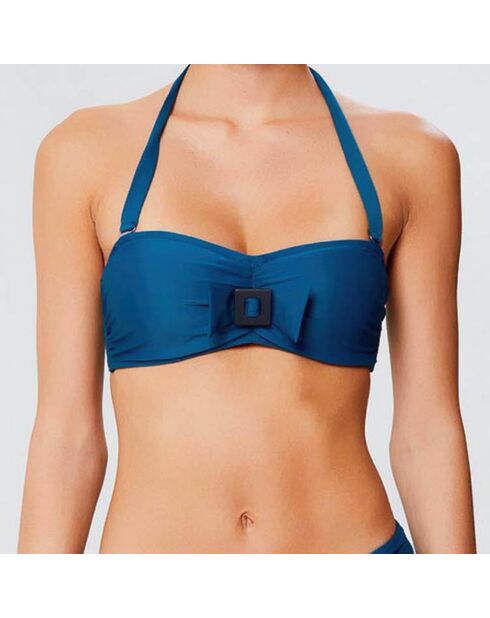 Haut de maillot bandeau moulé Escale vert pin