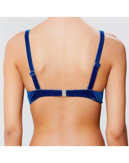 Escale Push-up-Shirt aus Samtjersey petrolblau